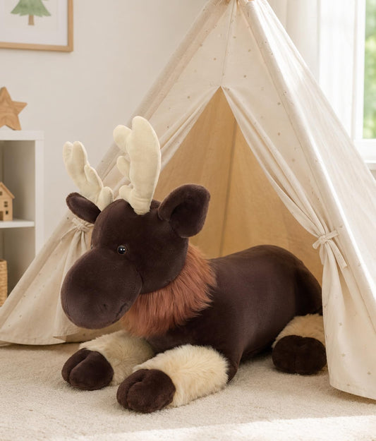 MaoGoLan Peluche de alce gigante, almohada de felpa estilo ciervo y...