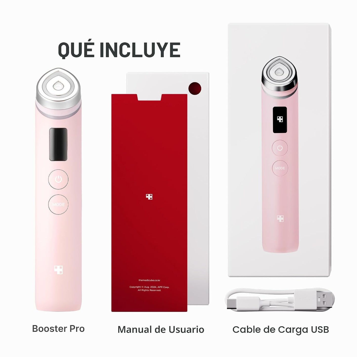 Medicube Age-R Booster Pro Rosa | 6-en-1 Masajeador de Belleza de B...