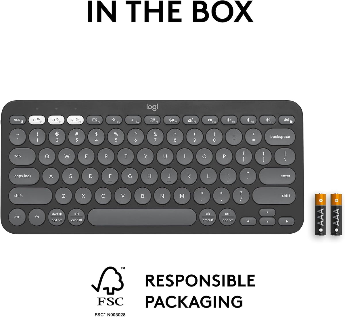 Logitech Pebble Keys 2 K380s Teclado inalámbrico Bluetooth - Grafit...