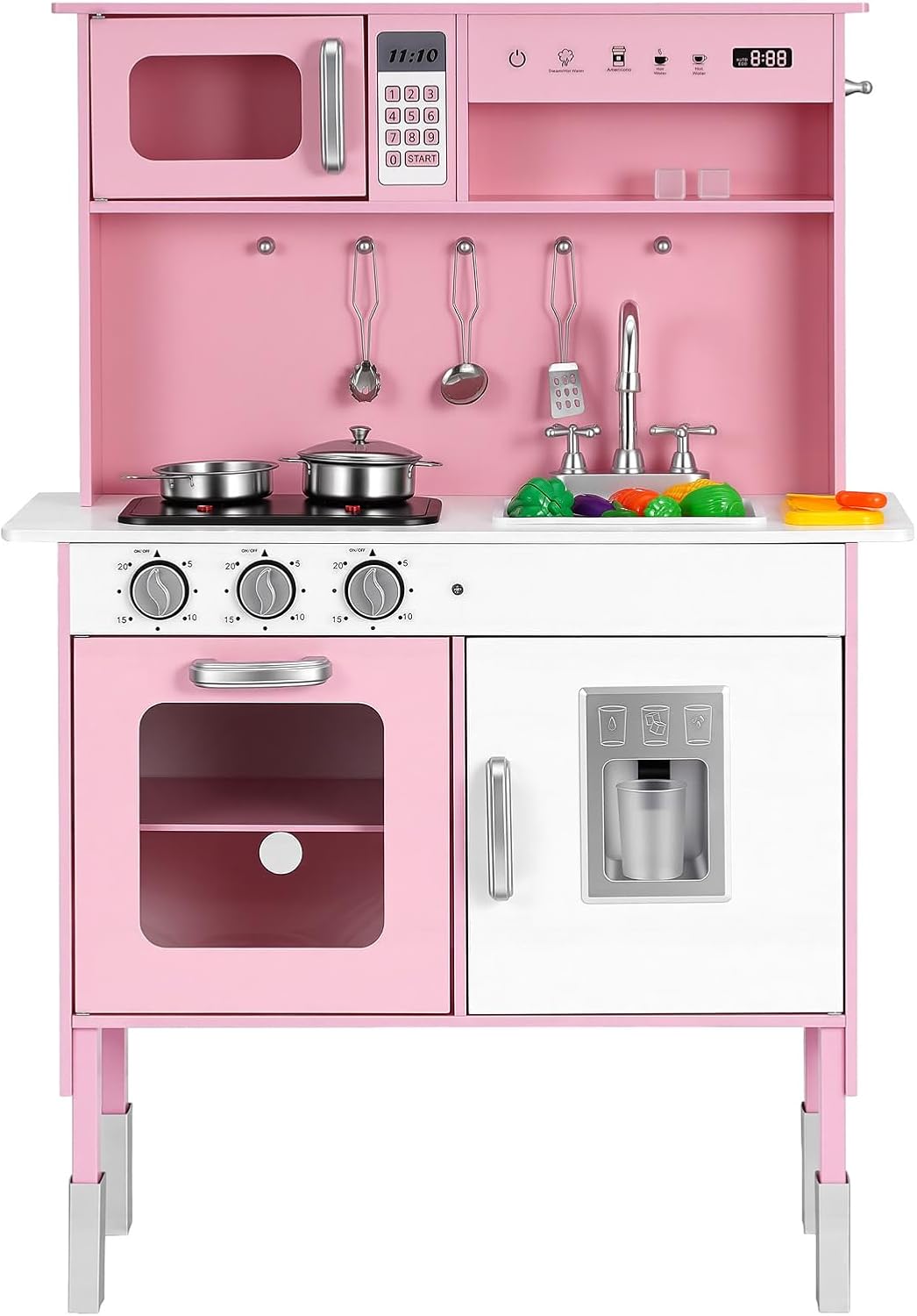 VEVOR Juego de cocina para niños, juego de cocina de madera para ni...