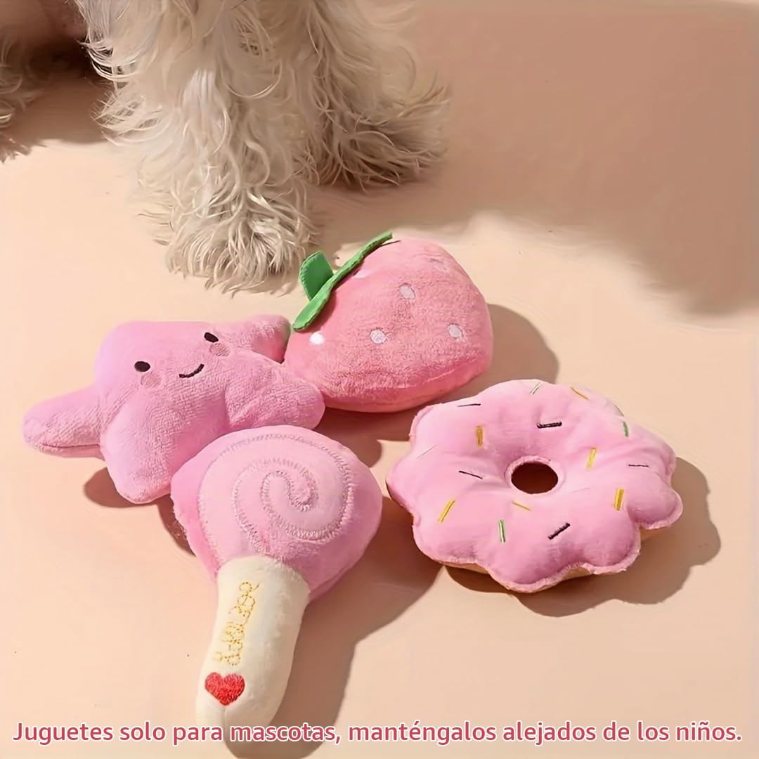 Juguetes para perros pequeños, paquete de 4 juguetes de peluche par...
