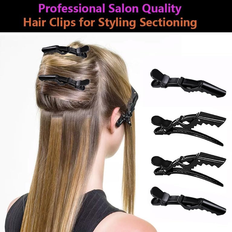 30 pinzas de pelo de cocodrilo para seccionar, pinza de pelo de sal...