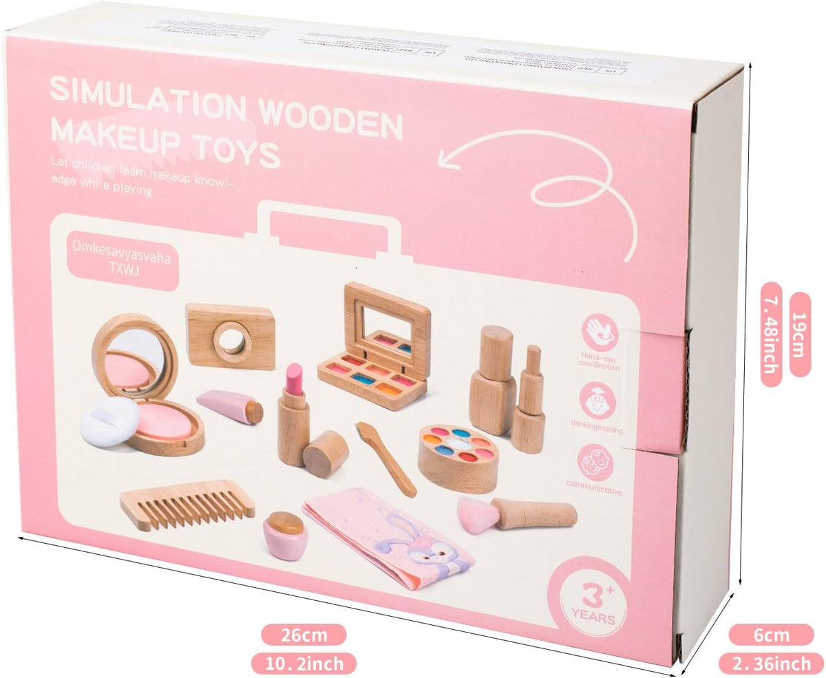Juego de tocador de madera para niñas, salón de belleza con espejo...