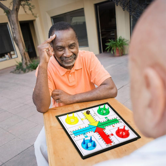 KOKOSUN Ludo - Juego de mesa de juego de 9.8 pulgadas, plegable mag...