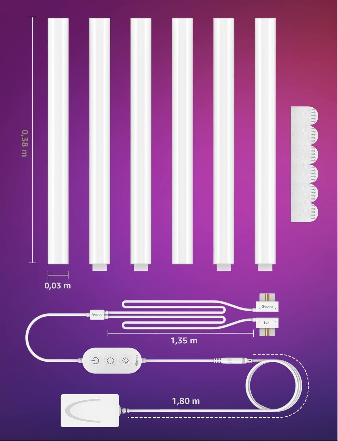 Govee Glide - Luces de pared, luz LED RGBIC, luz inteligente para j...