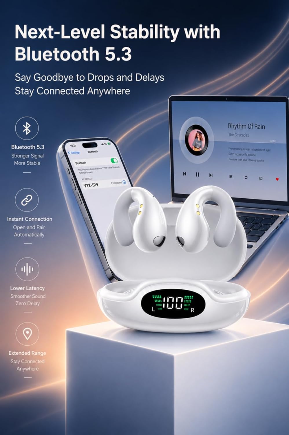 Xoruezls Auriculares ultra abiertos \u2013 Auriculares con clip, au...