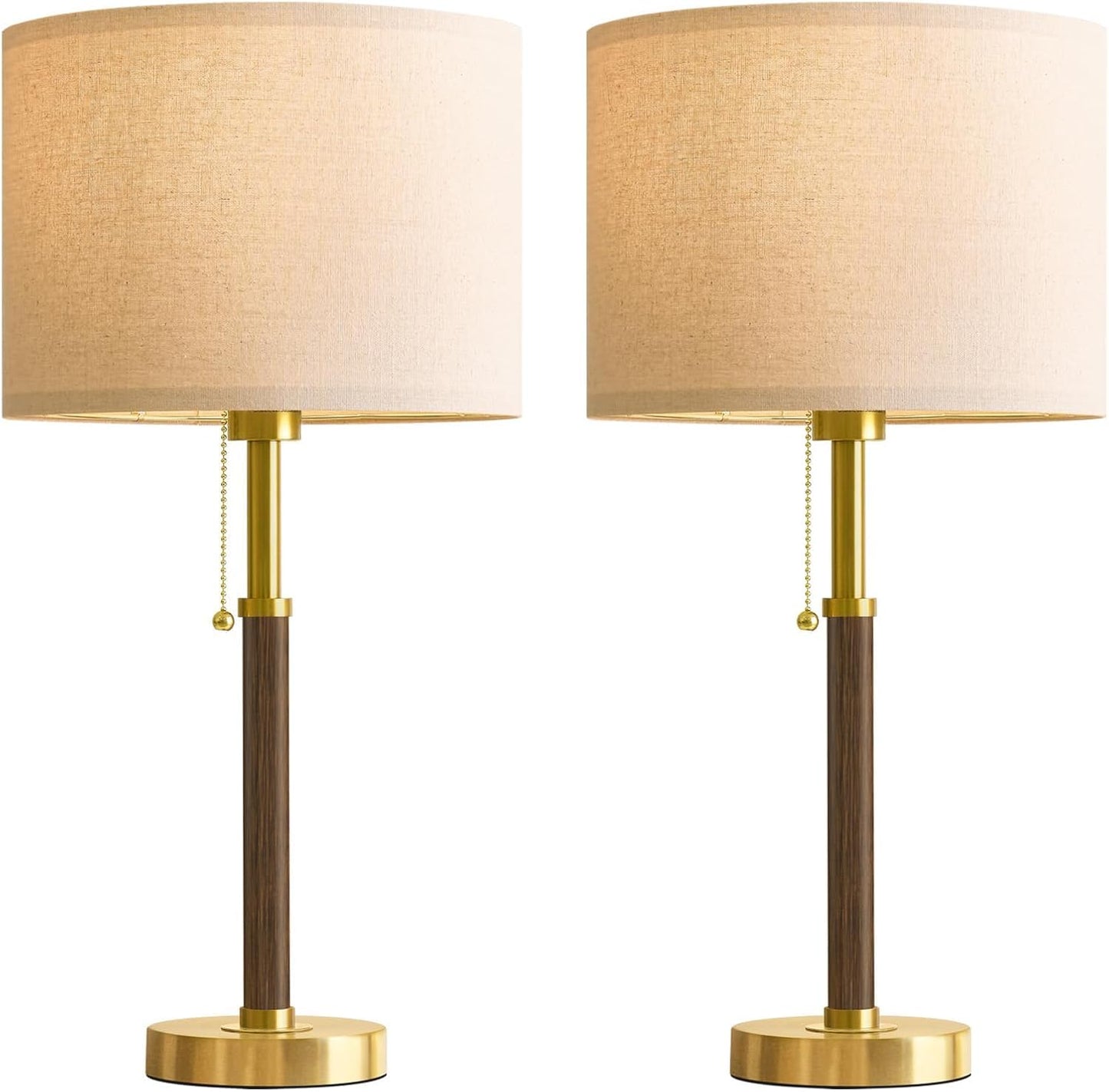Lámparas de mesa de madera de 22 pulgadas, lámparas modernas de med...
