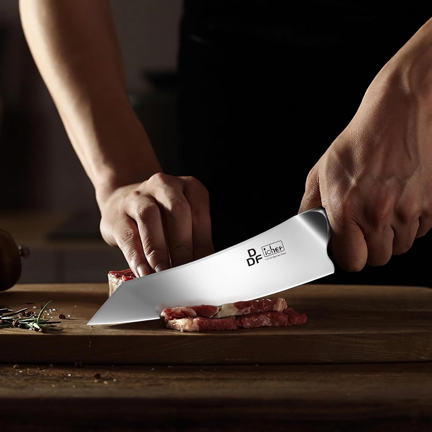 DDF iohEF - Juego de cuchillos de cocina, 4 piezas de cuchillos pro...