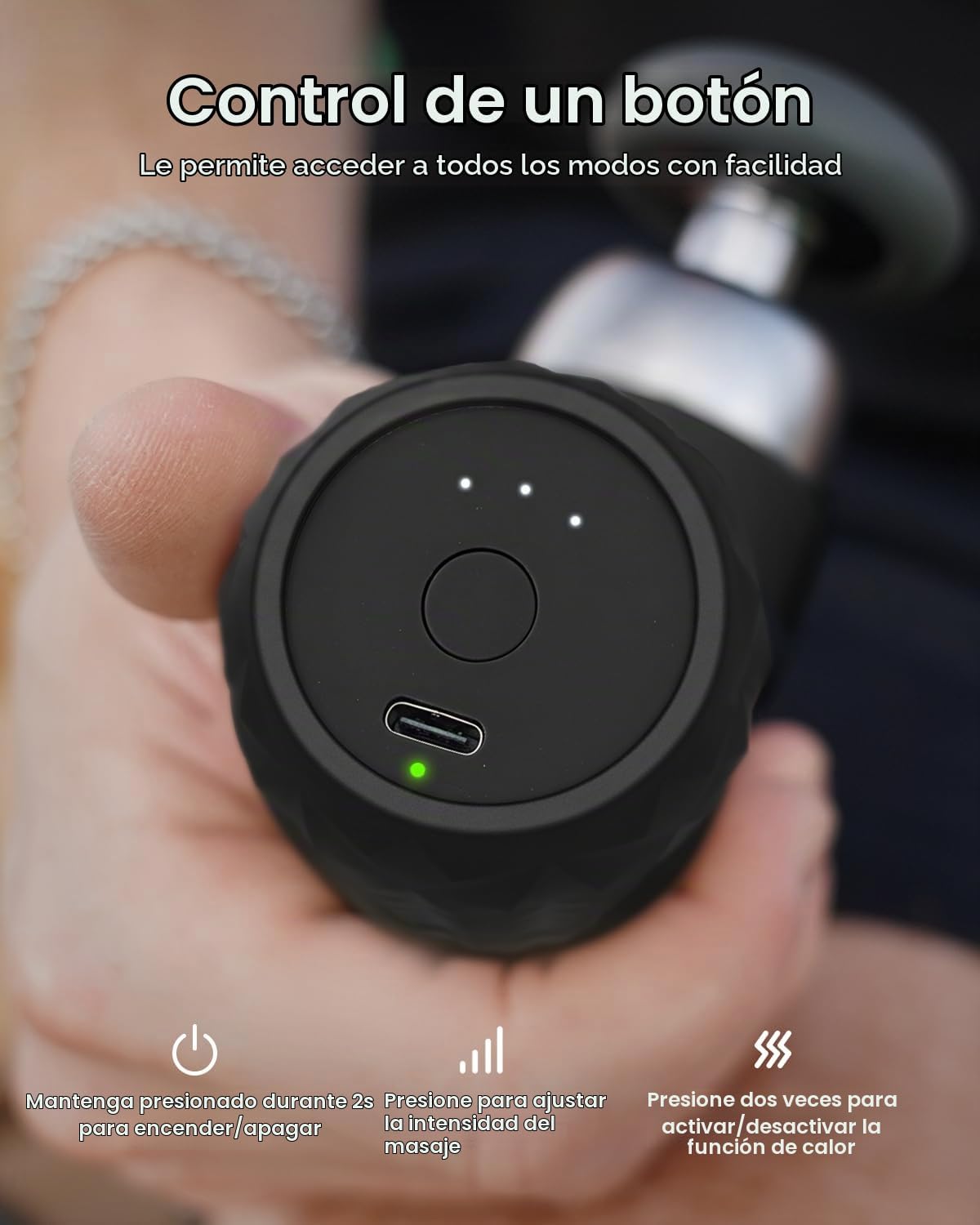 RENPHO Mini pistola de masaje térmico con calor, carcasa de silicon...