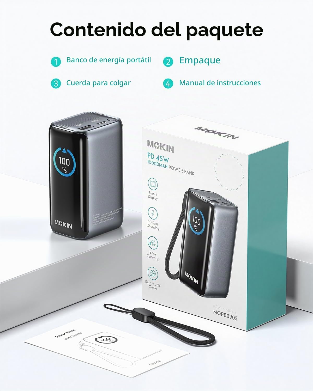 MOKiN Cargador portátil de 10000 mAh, cargador de batería de carga...