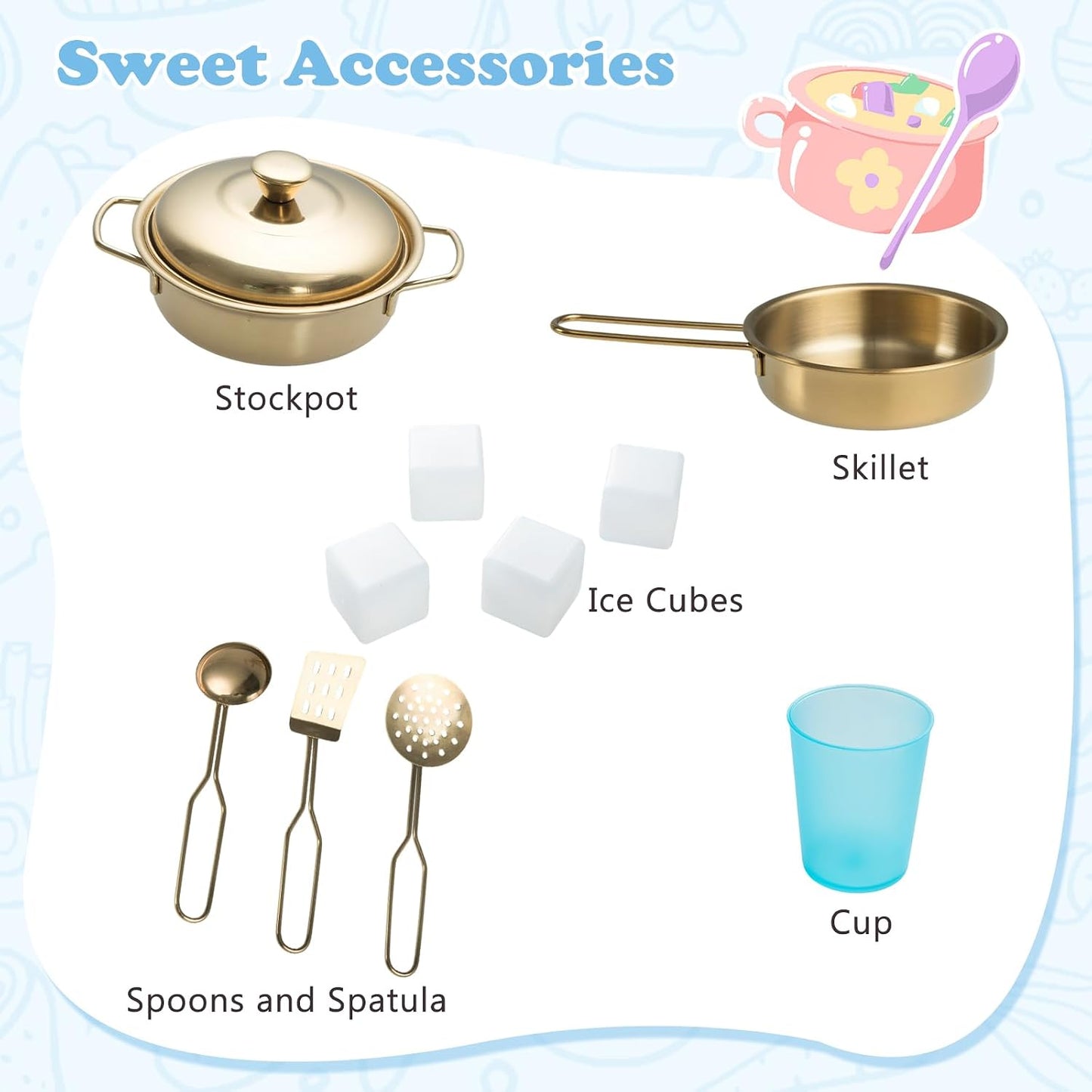 Costzon Juego de cocina para niños, juego de juguetes de cocina de...