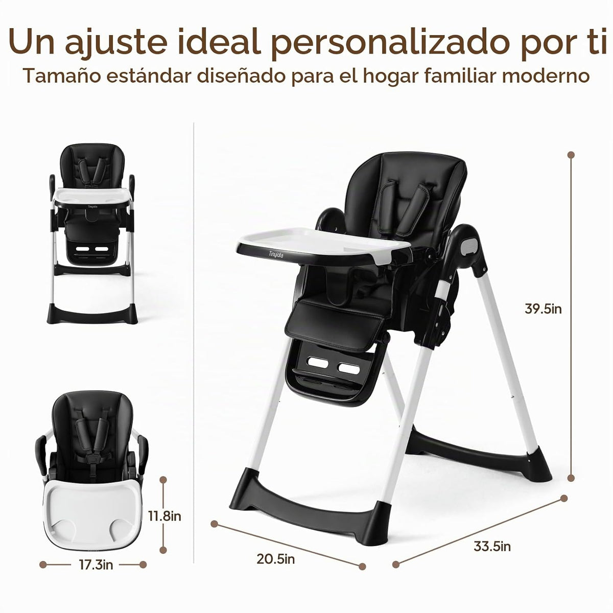 Tinyiota Silla alta 4 en 1 para bebés y niños pequeños con ruedas,...