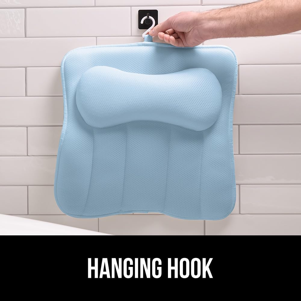 GORILLA GRIP Almohada de baño para bañera, 6 ventosas fuertes, mall...