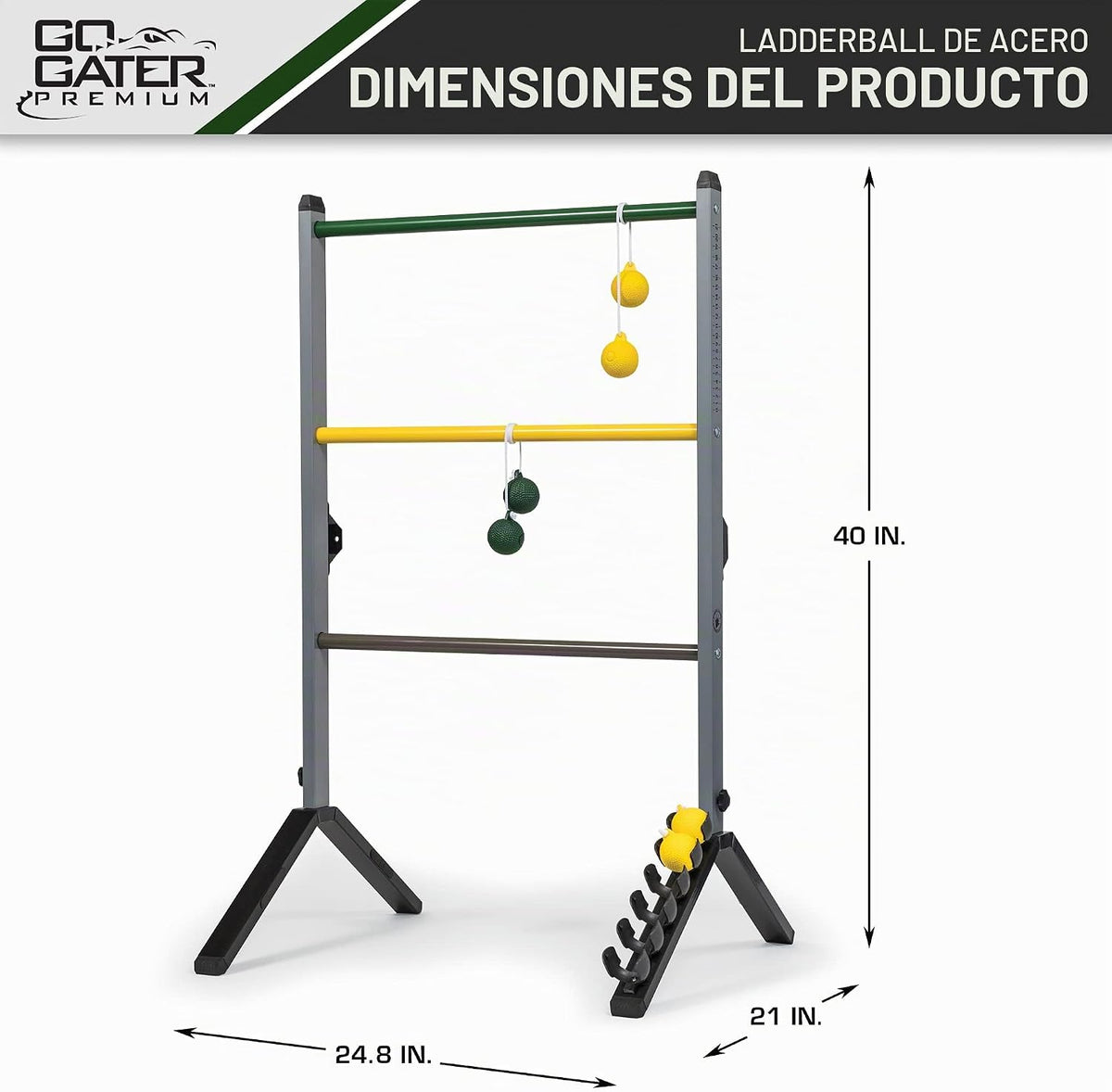 EastPoint Go Gater Ladderball Set, 2 escaleras de acero, 6 bolos, j...