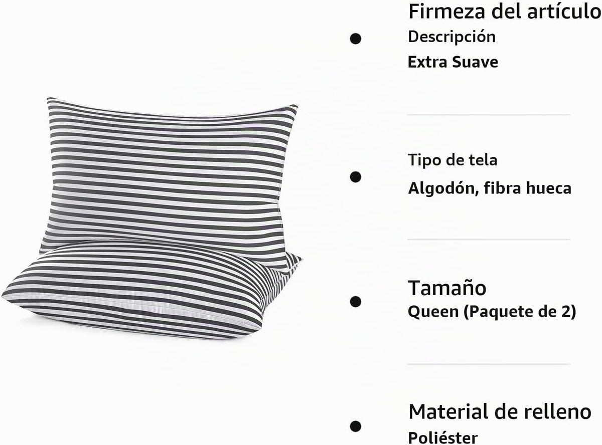 EIUE Paquete de 2 almohadas de cama para dormir, tamaño Queen, almo...