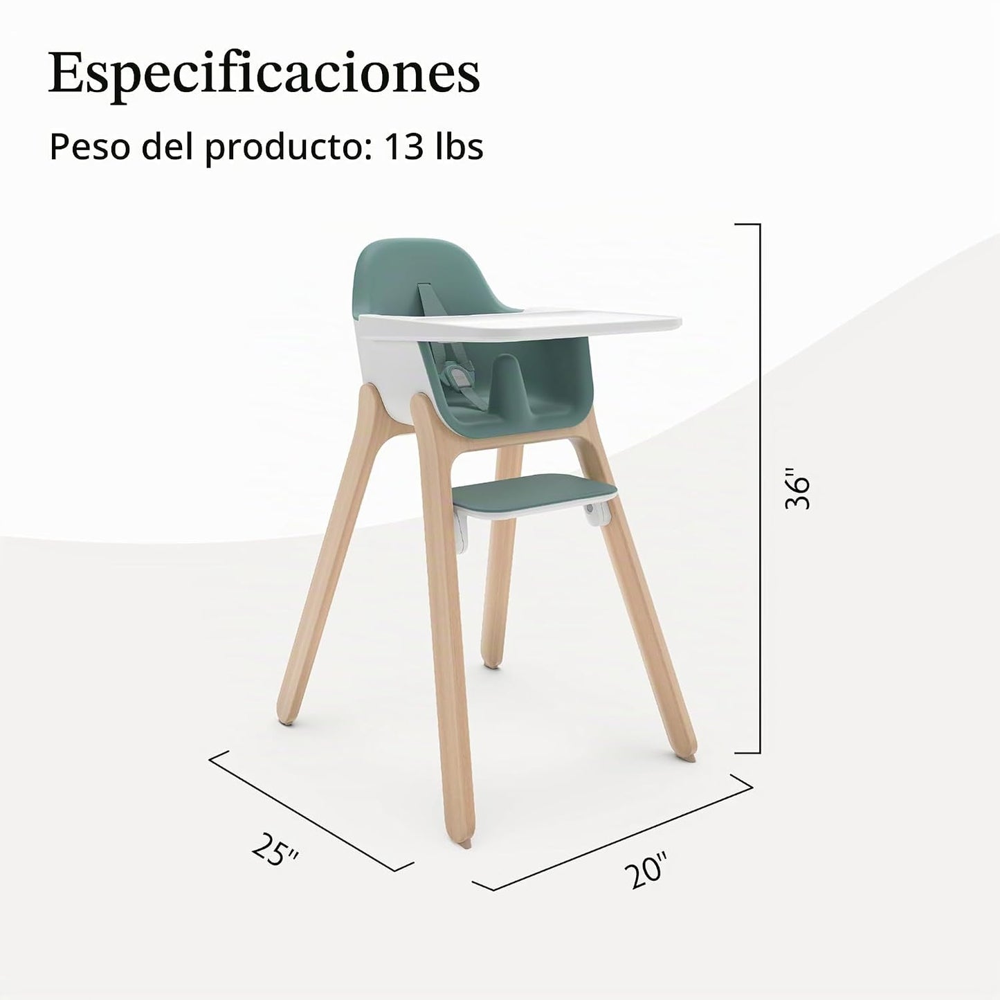 UPPAbaby Ciro - Silla alta, diseño elegante y fácil de limpiar, ban...