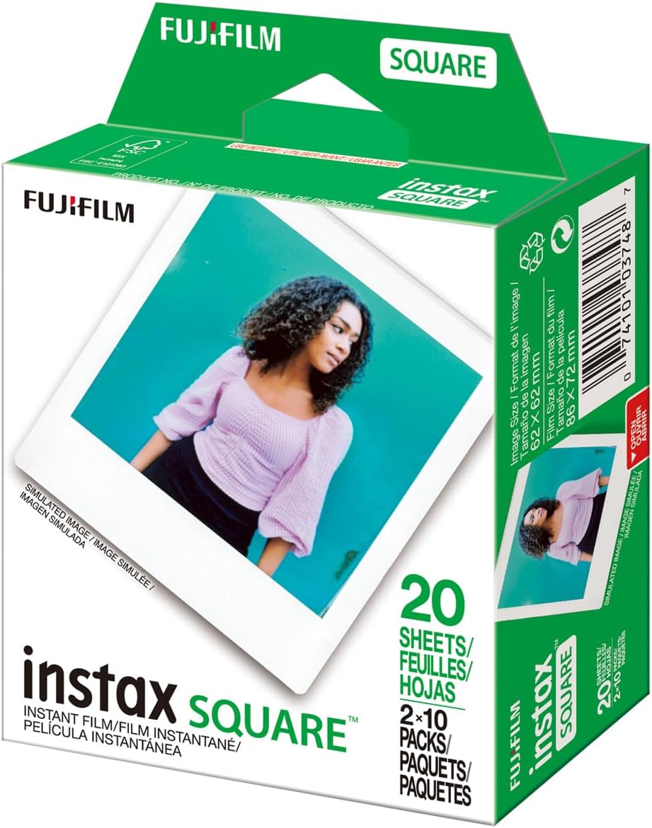 Fujifilm Instax - Paquete de 2 películas instantáneas cuadradas a c...