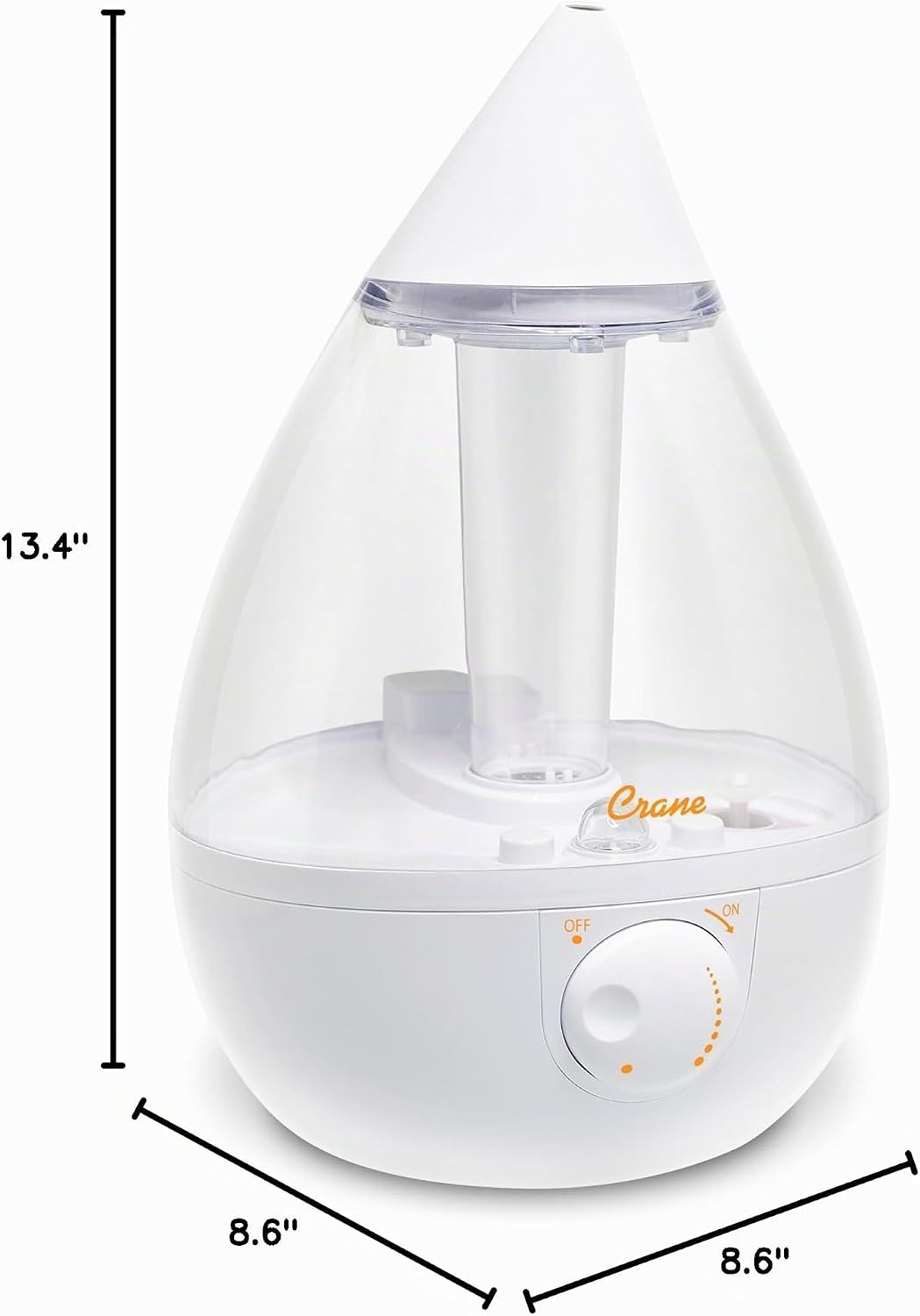 Crane Humidificador ultrasónico de niebla fría en forma de lágrima...