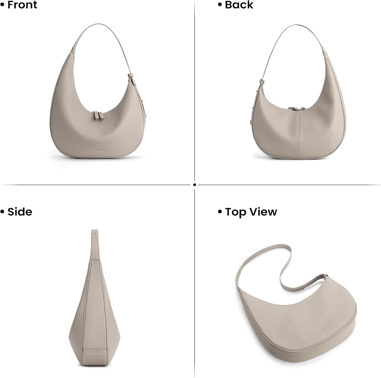 befen Bolsos estilo hobo de cuero genuino para mujer, bolsos cruzad...