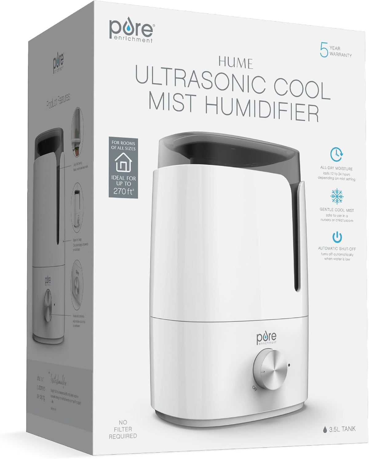 Pure Enrichment HUME Humidificador ultrasónico de niebla fría | Tan...