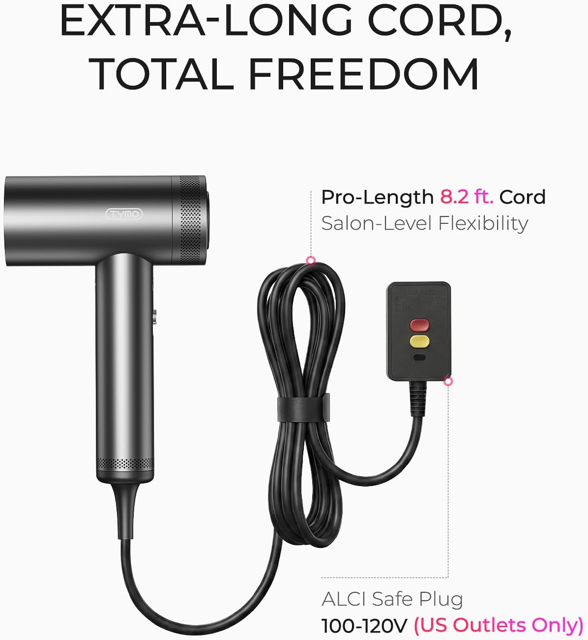 TYMO Secador de pelo con peine - Secador profesional de alta veloci...