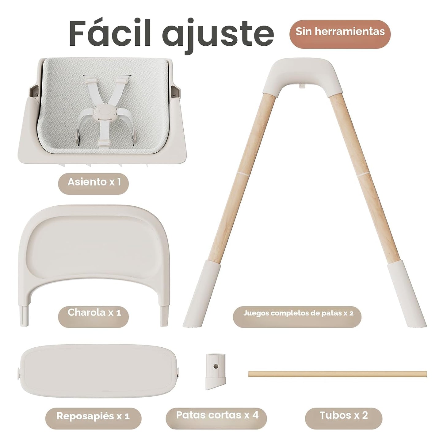 Mloong Silla alta para bebés y niños pequeños, sillas altas ajustab...