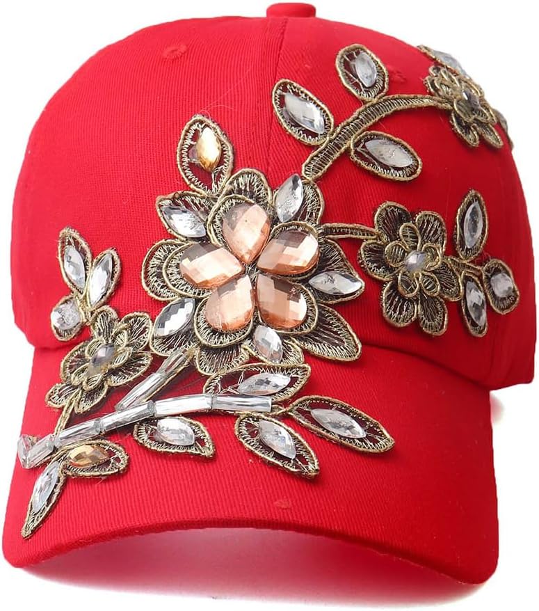Gudessly Bling - Gorra de béisbol para mujer, diseño de flores, con...