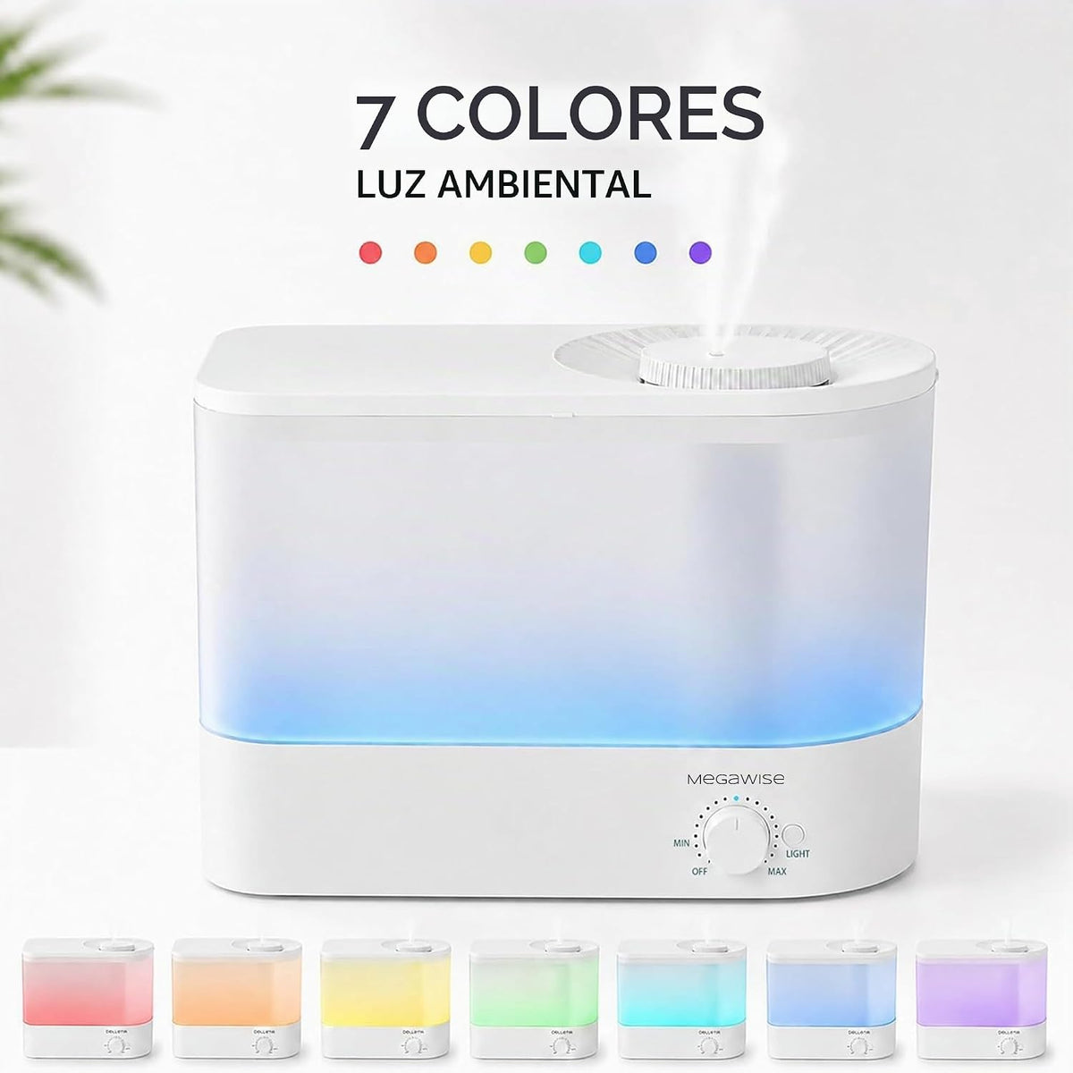 MEGAWISE Humidificador de niebla fría de llenado superior de 6L par...