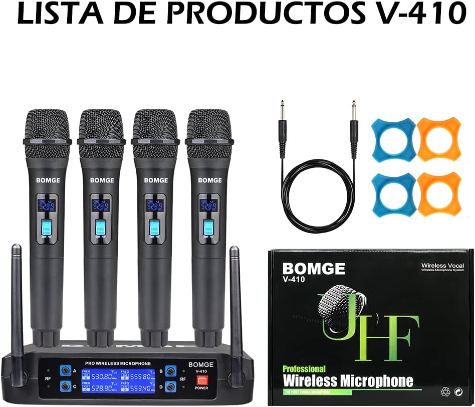 BOMGE Sistema de micrófono inalámbrico, juego de micrófono inalámbr...
