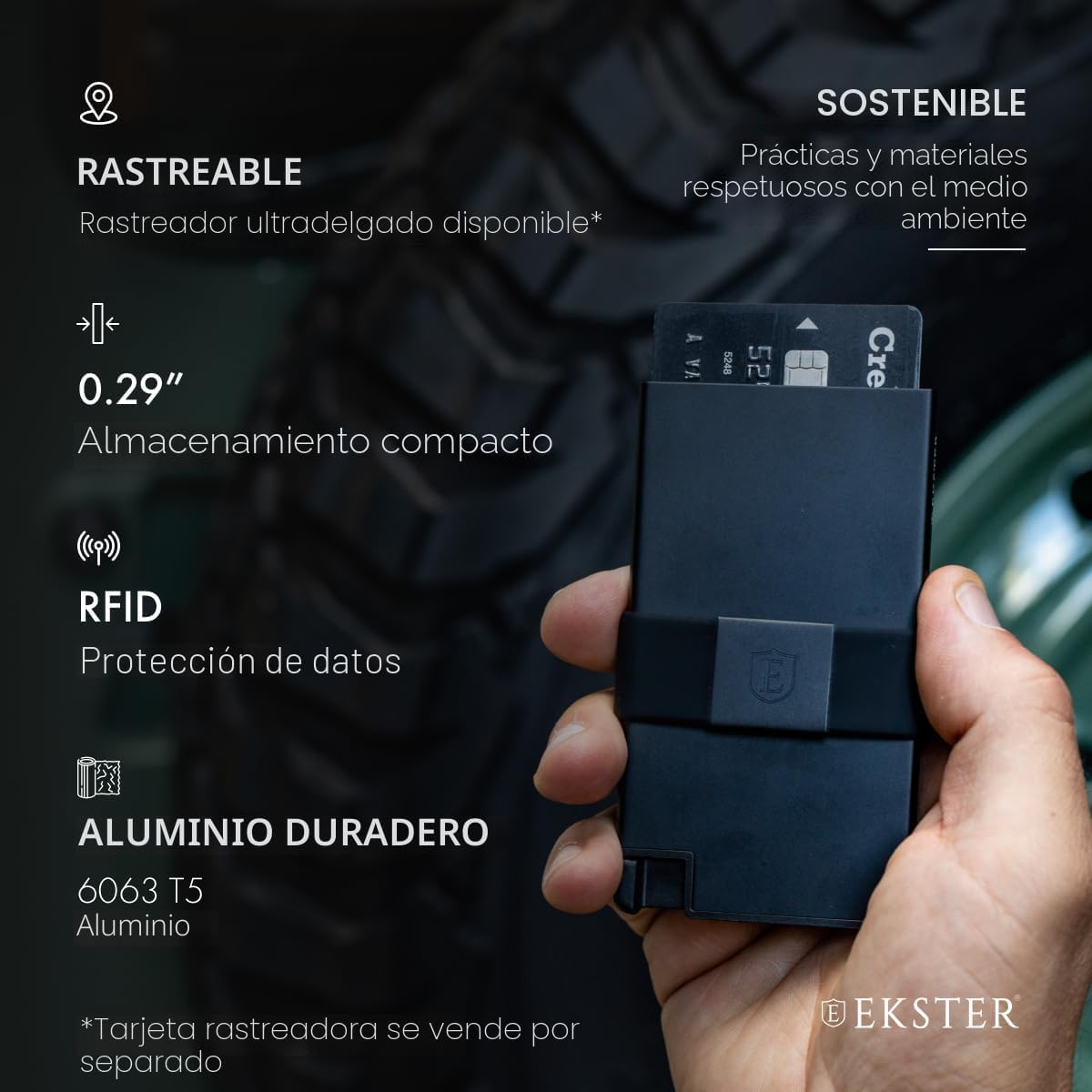 Ekster - Tarjetero de aluminio para AirTag
