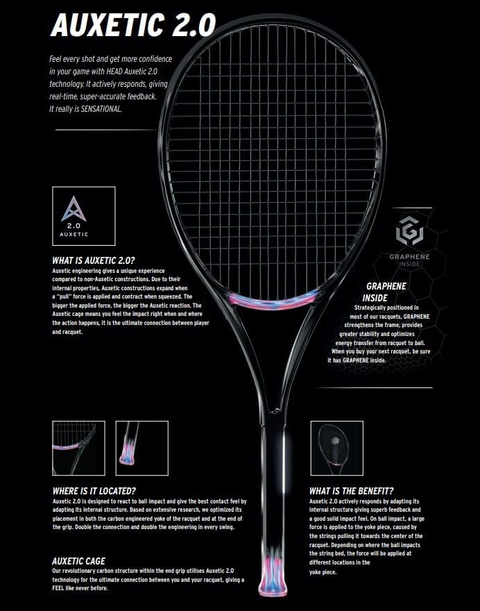 Head Auxetic 2.0 Speed MP - Raqueta de tenis encordada con tu elecc...