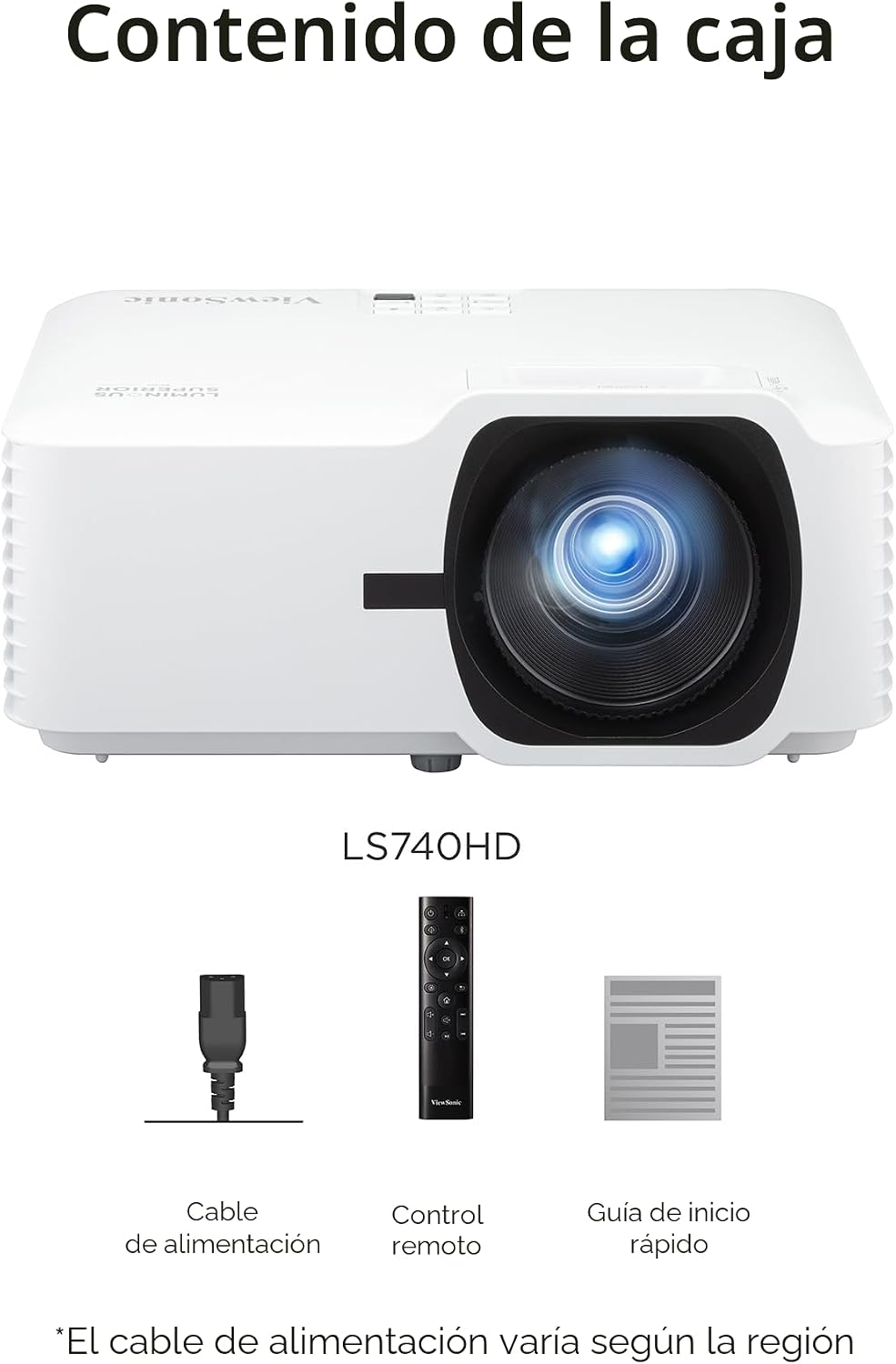 ViewSonic Proyector láser LS740HD de 5000 lúmenes 1080p con zoom óp...