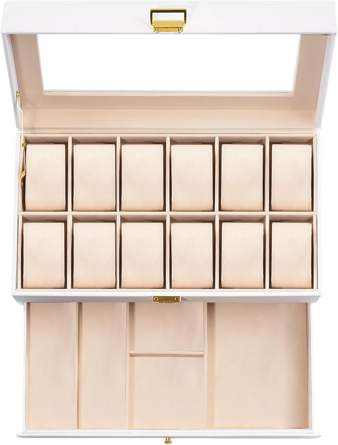 ProCase Caja de reloj, caja de reloj para hombres con 12 ranuras y...