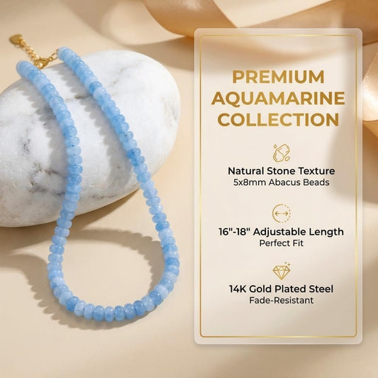 ALFISO Collares con Cuentas de Piedra Natural para Mujer, Gargantil...