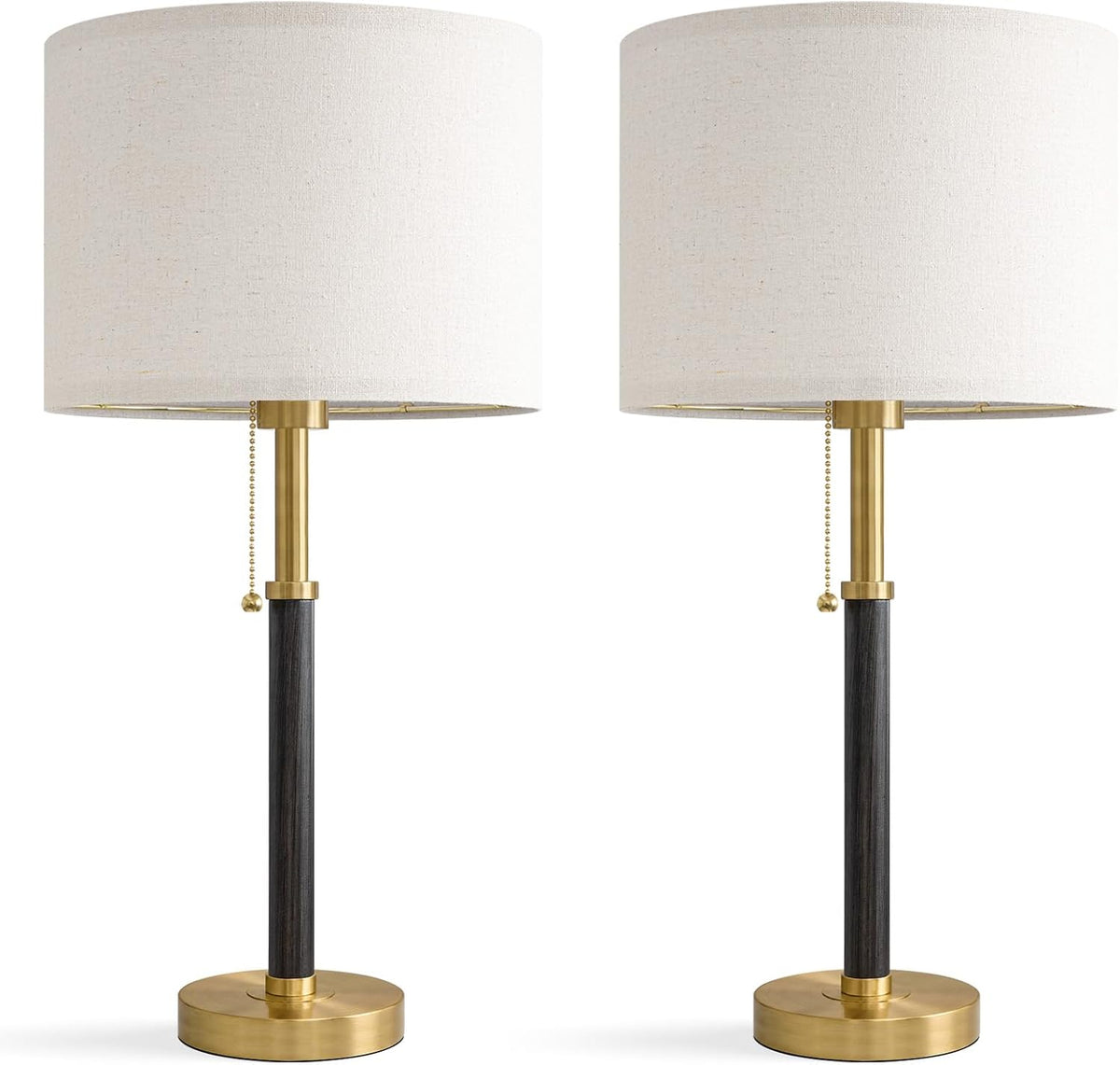 Lámparas de mesa de madera de 22 pulgadas, lámparas modernas de med...