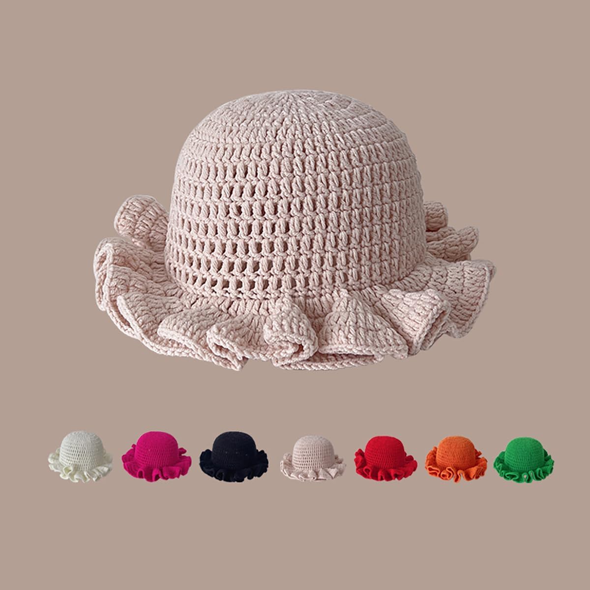 Sombrero de pescador de ganchillo para mujer, cómodo gorro de punto...