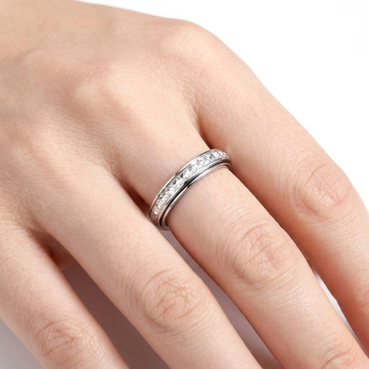 ZDZM Anillos de 0.157 in para mujer para aliviar la ansiedad, anill...