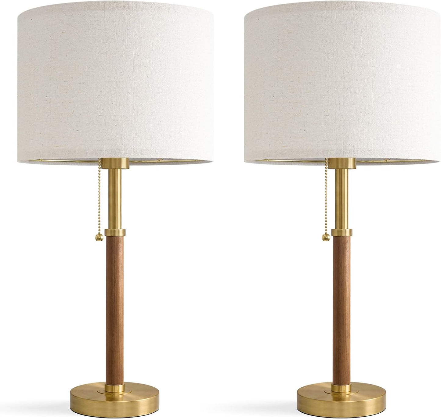Lámparas de mesa de madera de 22 pulgadas, lámparas modernas de med...