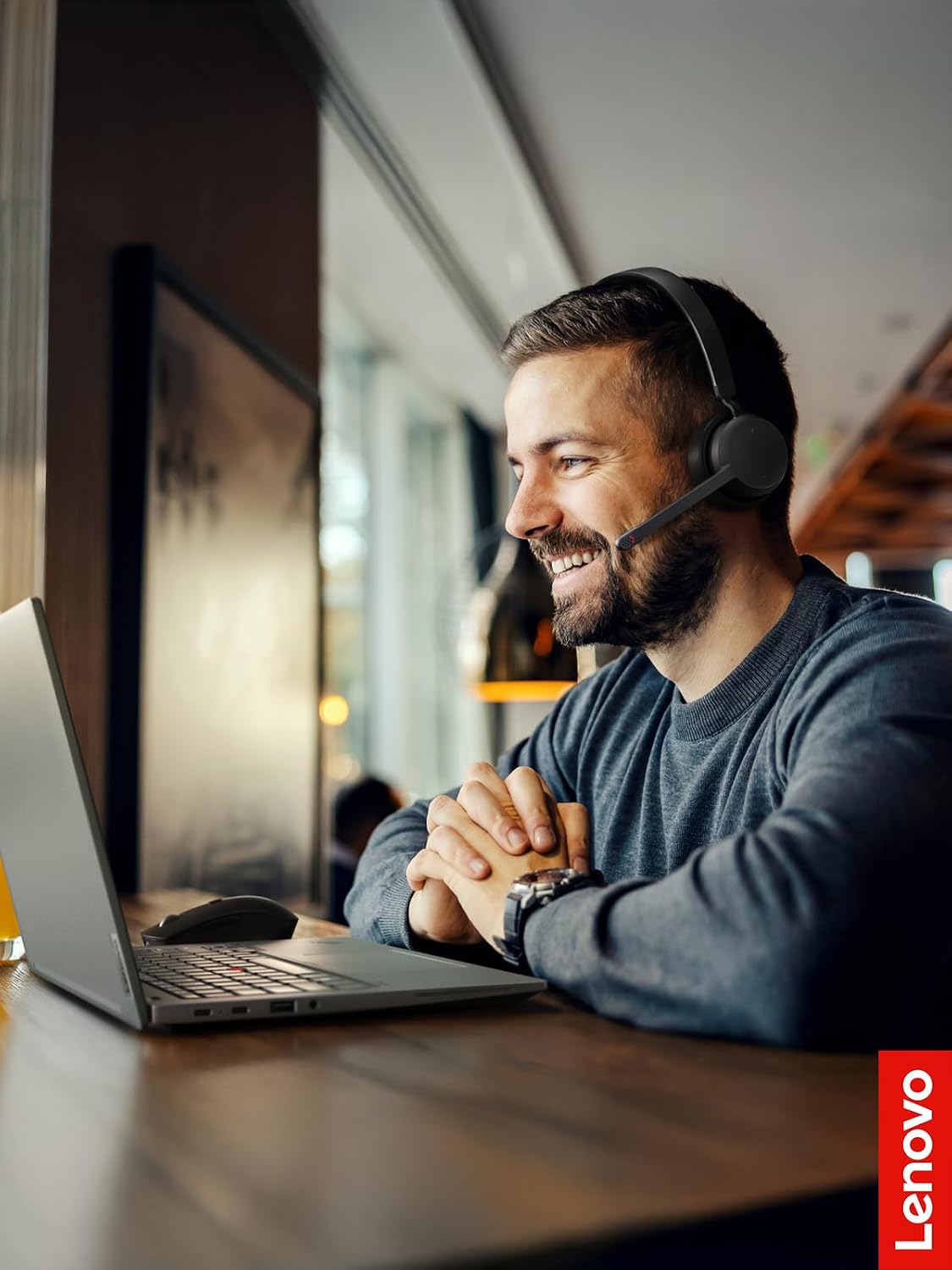 Lenovo Auriculares estéreo inalámbricos, micrófono con cancelación...