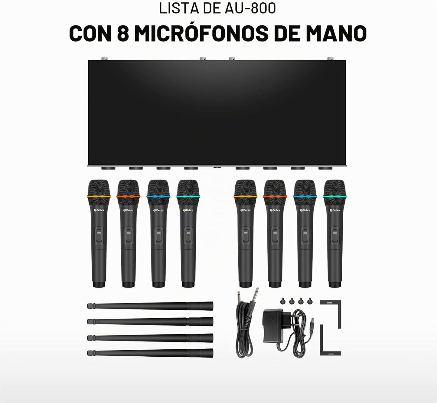 D Debra Audio AU800 Pro UHF - Sistema de micrófono inalámbrico de 8...