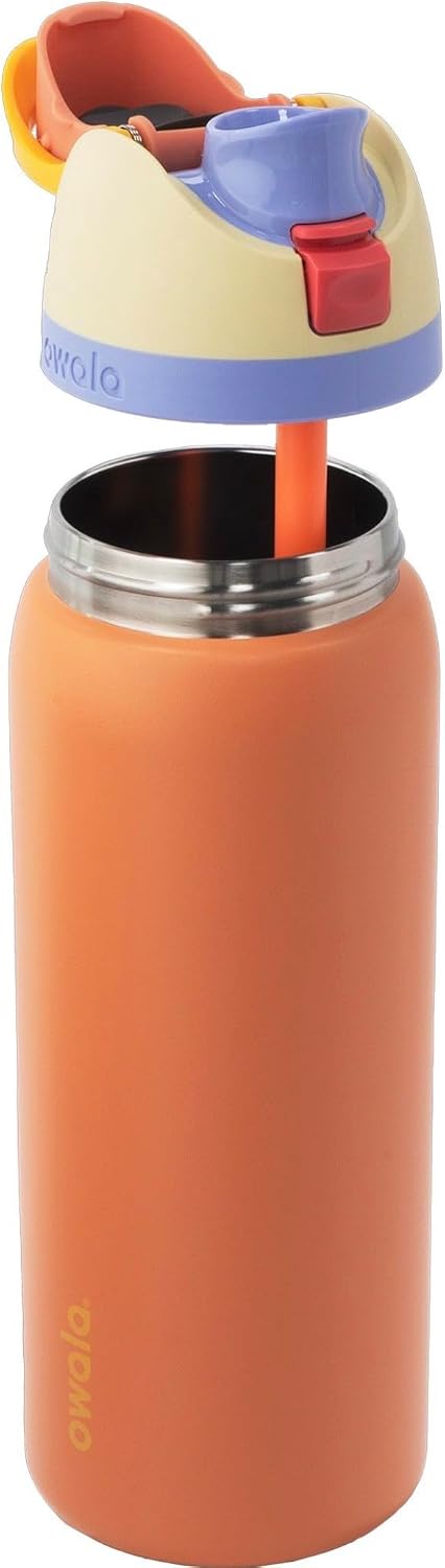 Owala FreeSip - Botella de agua de acero inoxidable, merengue de li...
