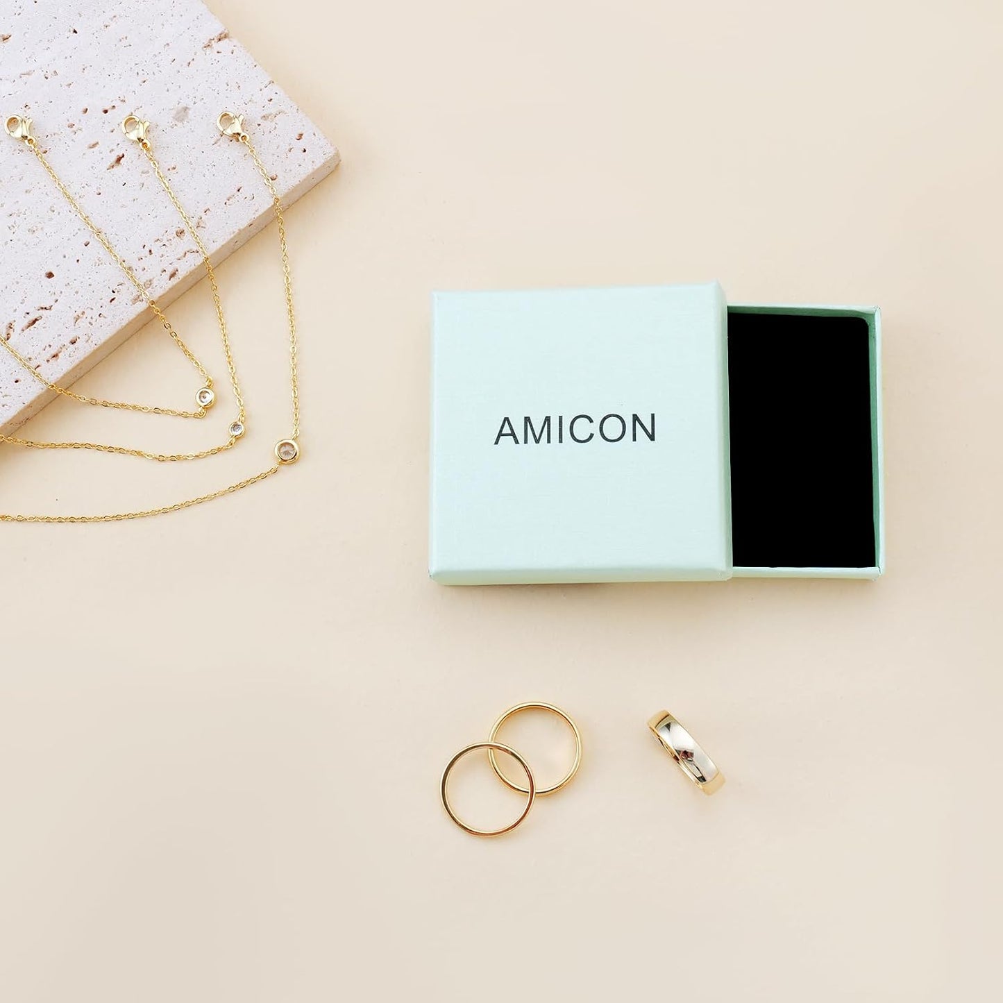 Amicon Pendientes de oro grueso para mujer, chapados en oro de 14 q...