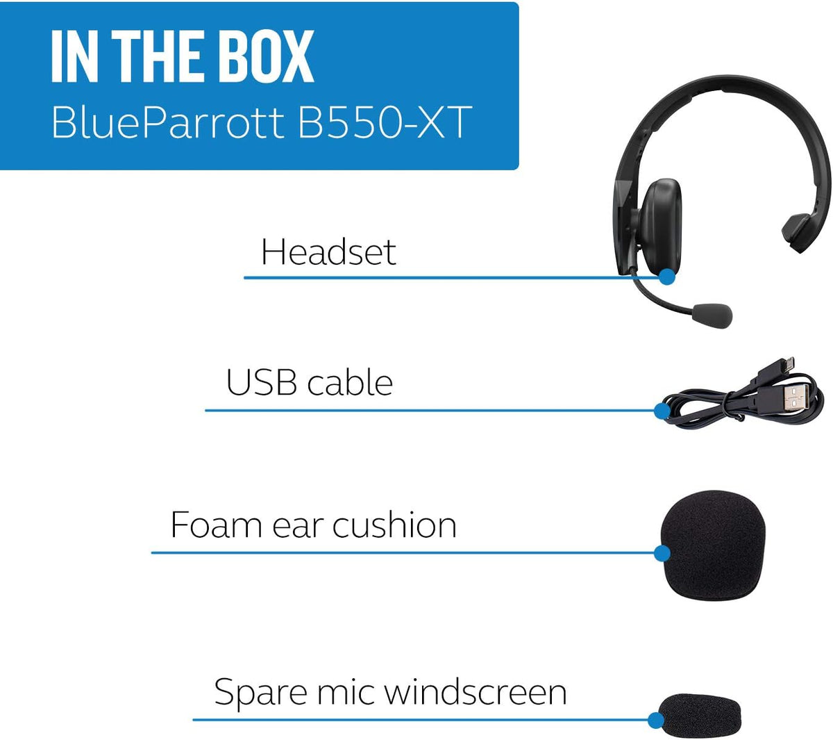 BlueParrott Auriculares Bluetooth B550-XT | Auriculares con cancela...