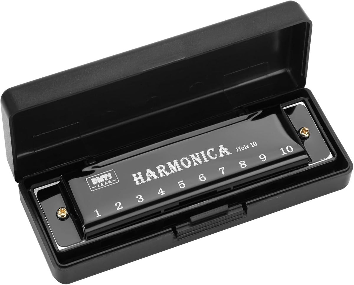 UPINS Armónica, 4 piezas, armónica de 10 agujeros y 10 tonos en cla...