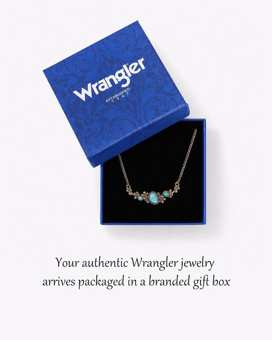 Collar turquesa con piedra floral Wrangler, joyería turquesa para m...