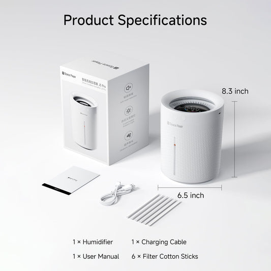 Humidificador de aire inalámbrico para dormitorio bebé, 3L llenado...