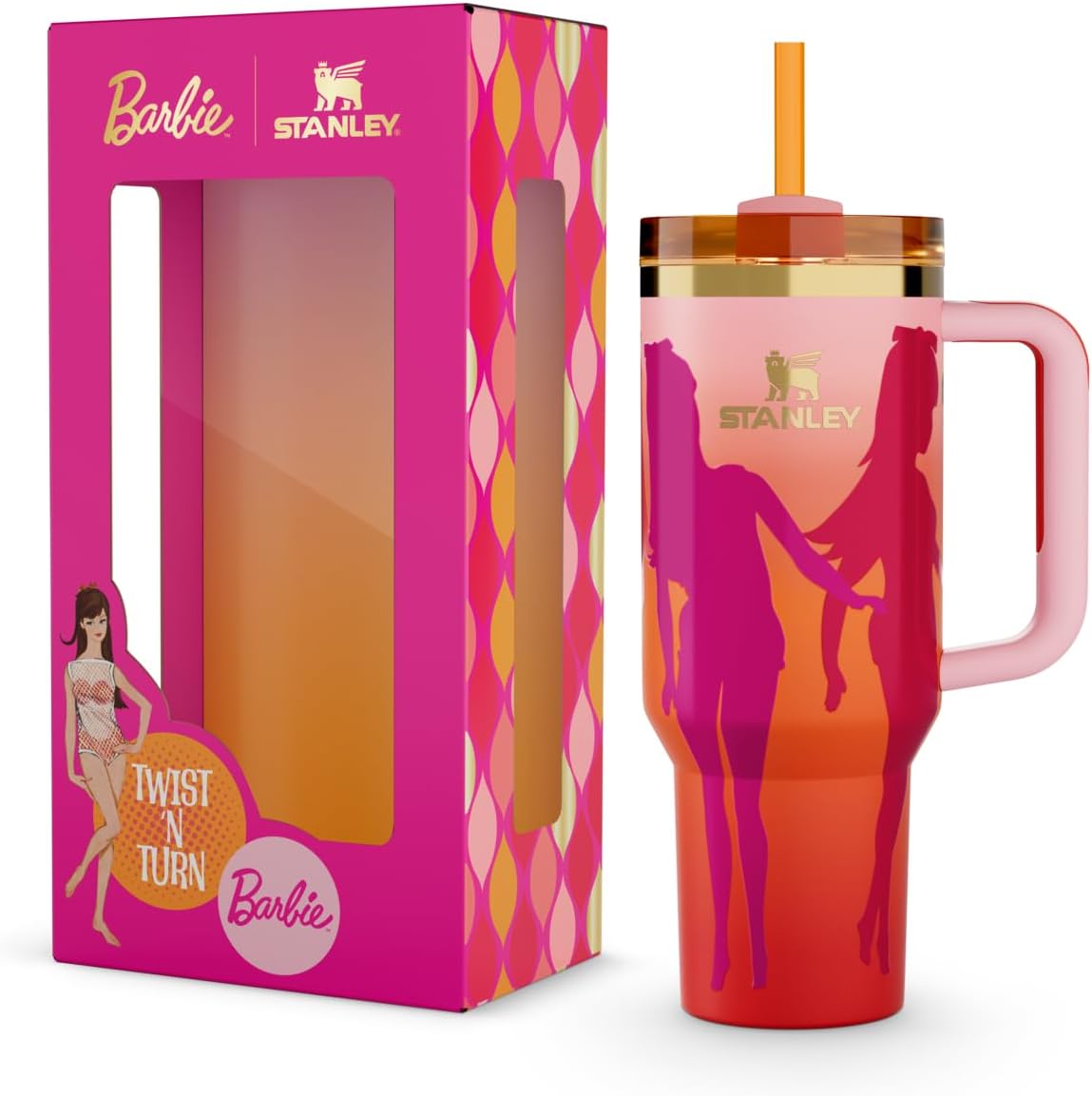 STANLEY x Barbie™ '70s Superstar Quencher 40 Oz | Mango y popot...
