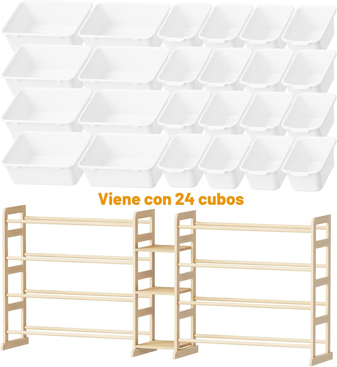 SpaceAid Organizador grande de almacenamiento de juguetes con 24 co...