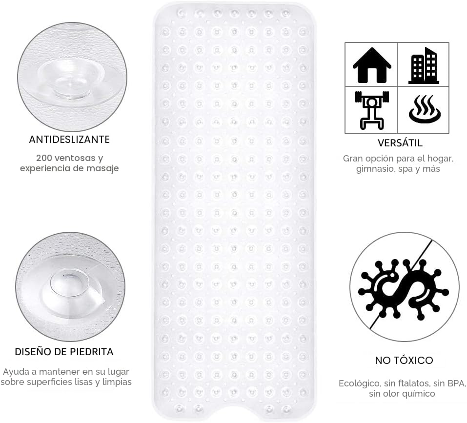 YINENN Tapete de seguridad para bañera de 40 x 16 pulgadas, antides...