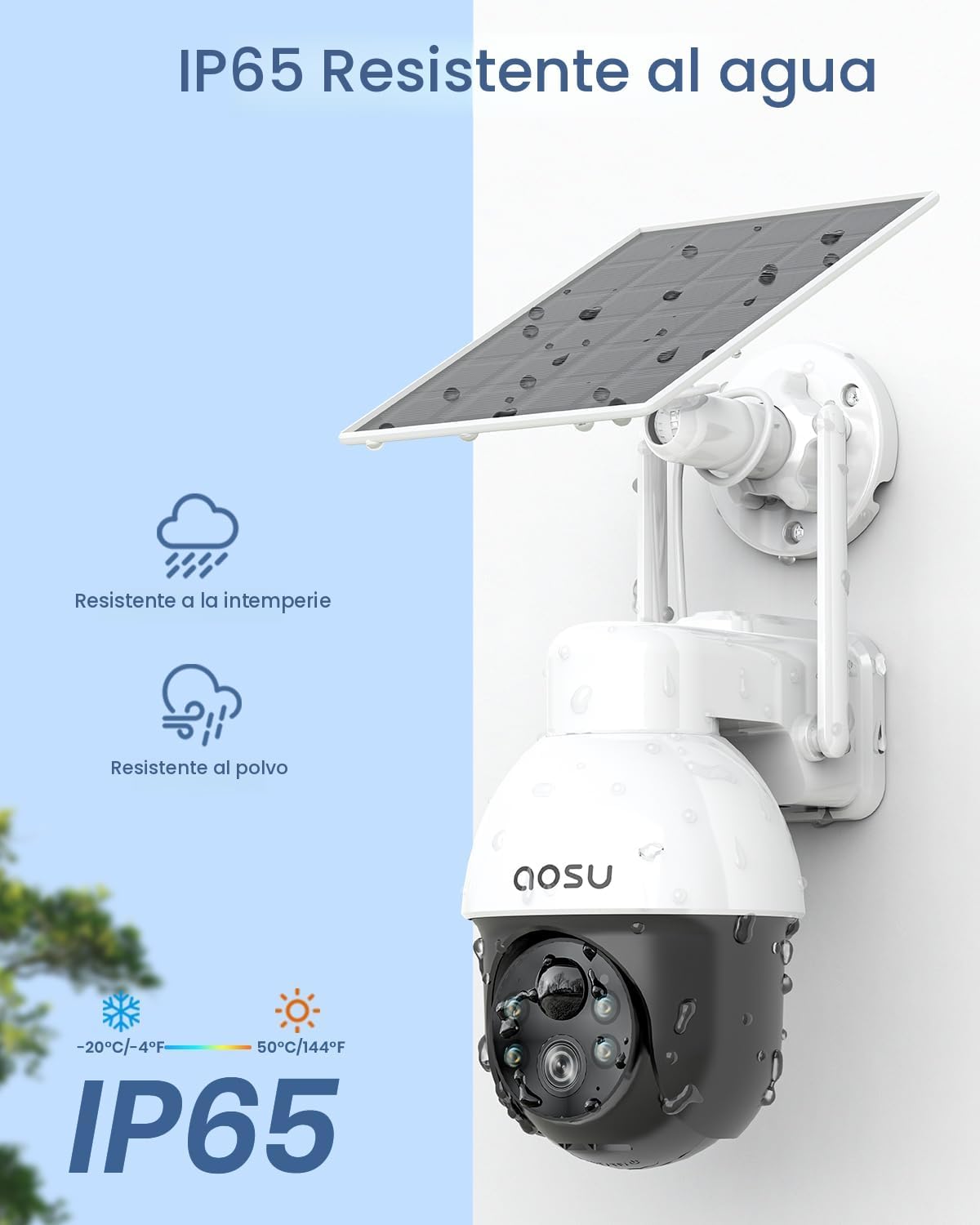 aosu Cámara solar de seguridad para exteriores - Cámaras de segurid...